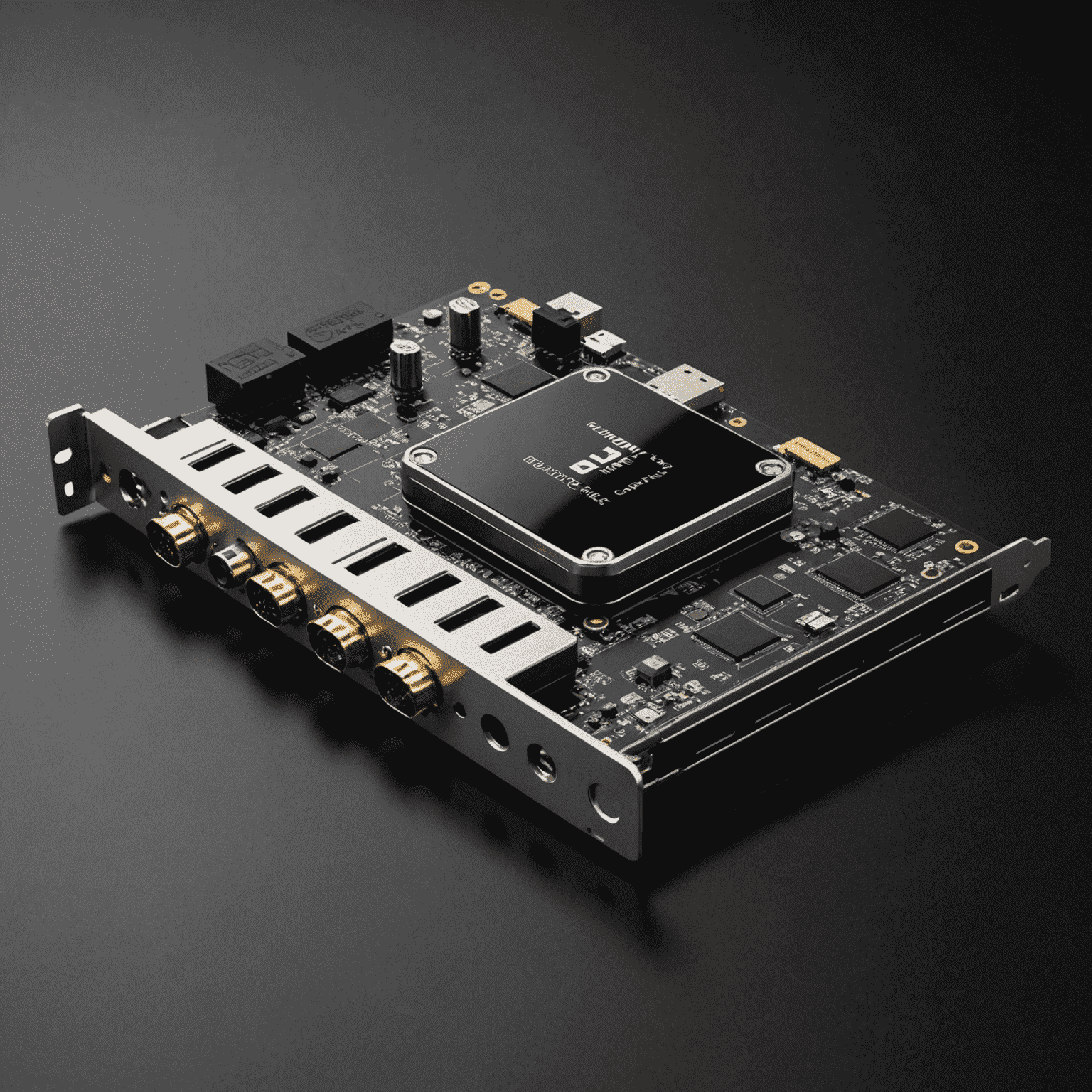 A high-end capture card with multiple input and output ports